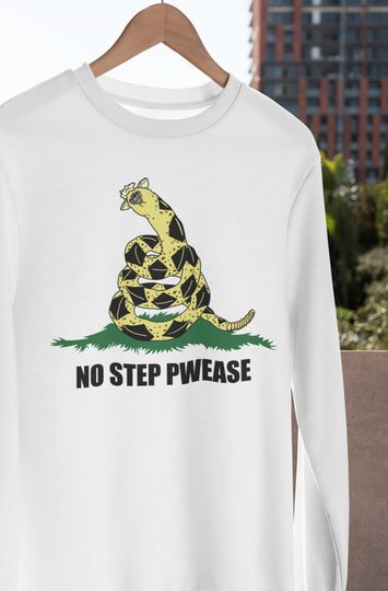 Long Furby "No Step Pwease" Don't Tread On Me Parody Crewneck Sweater