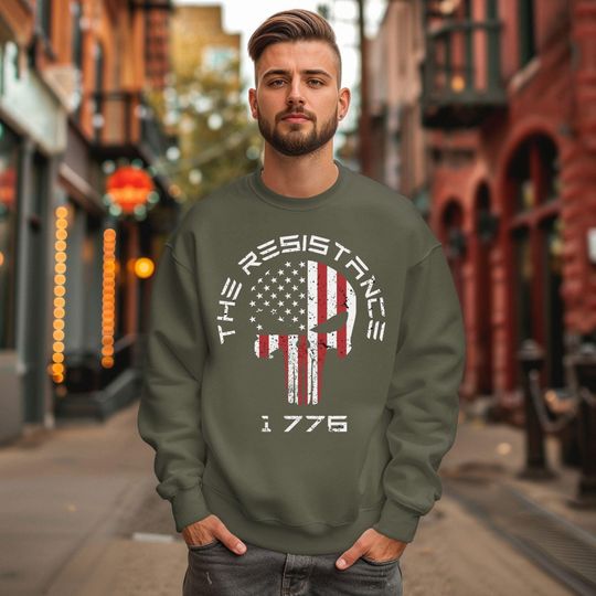 The Resistance 1776 Distressed Sweatshirt, Patriotic Sweatshirt, 4th Of July Sweatshirt, 1776 Graphic, Dont Tread On Me, Anti Establishment