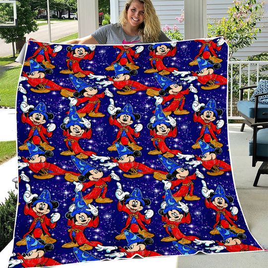 Disney Sorcerer Mickey Mouse Inspired Sherpa Fleece Blanket