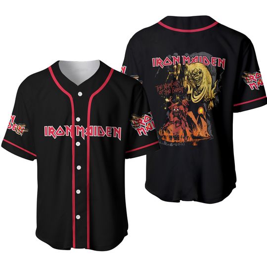 Iron Maiden Band American Flag Printed Baseball Jersey Shirt