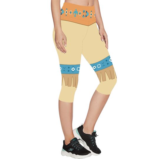 Pocahontas Princess Running Costume Yoga Capri Leggings