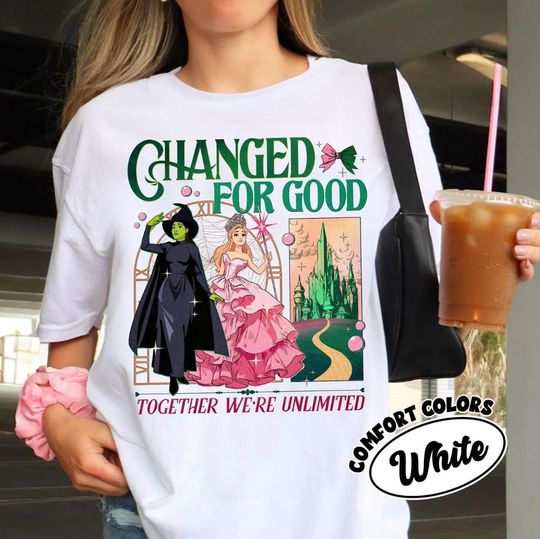 Changed For Good Shirt, Wicked Defy Gravity Shirt, Wicked Musical Tshirt, Wizard of Oz T-shirt, Wicked Elphaba and Glinda Shirt