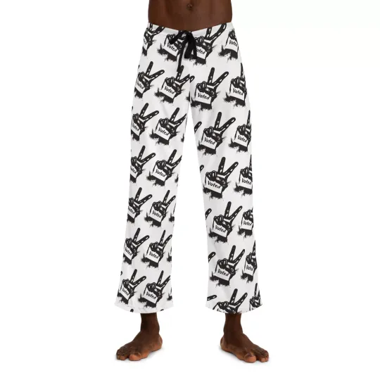 Voted Election Theme Mens Pajama Pants Peace Vote Voter Trump Vance Walz Harris