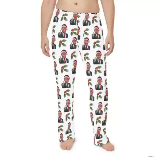 Donald Trump Christmas Pajama Pants, Holiday Christmas Gift For Women