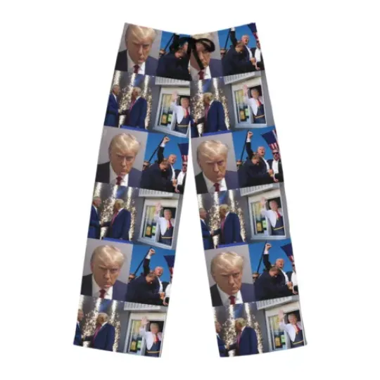 Trump 2024 MAGA Gift christmas santa, Unisex Pajama Pants