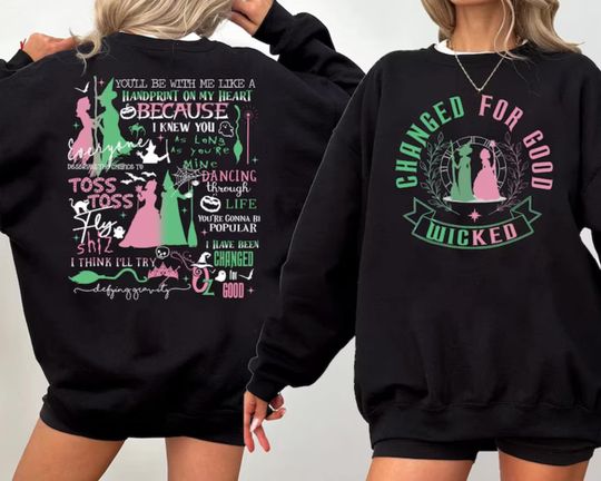 Changed For Good Sweatshirt, Wicked Defy Gravity Sweatshirt, Wicked Sweatshirt, Wizard of Oz shirt Broomstick, Wizard of Oz Sweatshirt.