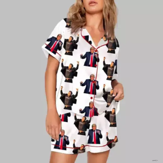 Trump Elon Musk Jumping Musk Pajama Set Unisex Size