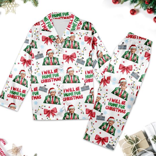 Trump Coquette Bow Christmas Pajamas, Trump Christmas Shirt, Trump Family Christmas Shirt, Trump Supporter Gifts, Republican Xmas Pajamas