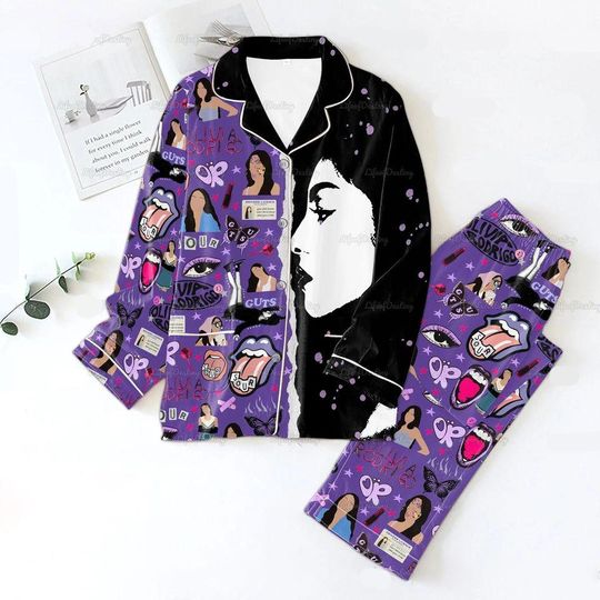 Olivia Rodrigo Guts Album Pajamas Set, Olivia Rodrigo Merch, Olivia Rodrigo Women Pajamas Set
