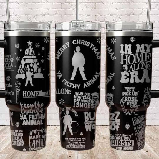 Kenvin McCallister Xmas Tumbler, Home Alone Tumbler 40 oz, The Wet Bandits Christmas Tumbler, Funny Christmas Movie Coffee Tumbler