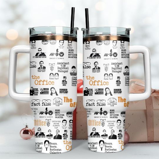 The Office Movie Tumbler 40 oz, The Office Sitcom Tumbler Cup, Dw Schrute Tumbler, Schrute Farms Xmas Tumbler, Michael Scott Gift