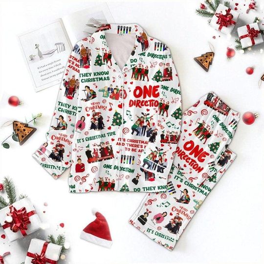 One D.irection Christmas Pajamas, World Tour Band Pajamas, 1D Tour Christmas Pajamas, Music Lover Gifts