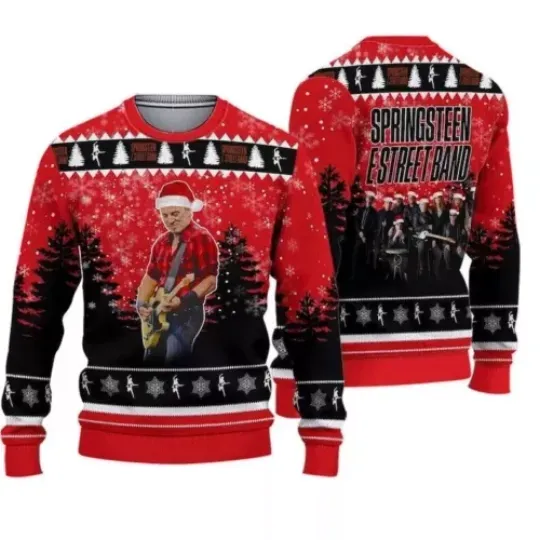 Bruce Springsteen 2024 Tour Sweater Ugly Sweater, Springsteen Rock Xmas Sweater