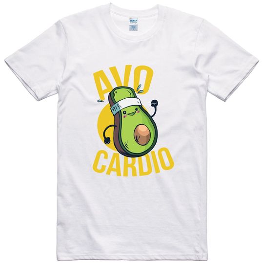 Vegan Vegetarian Funny T Shirt Regular Fit Tee Avo Cardio