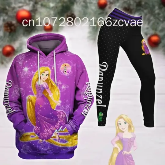 Disney Tangled Rapunzel 3D Women's Hoodie Leggings Set