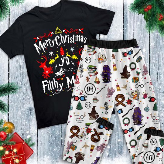 Cute Witch Holiday Pajamas Set - Harry Potter Christmas Pajamas for Family