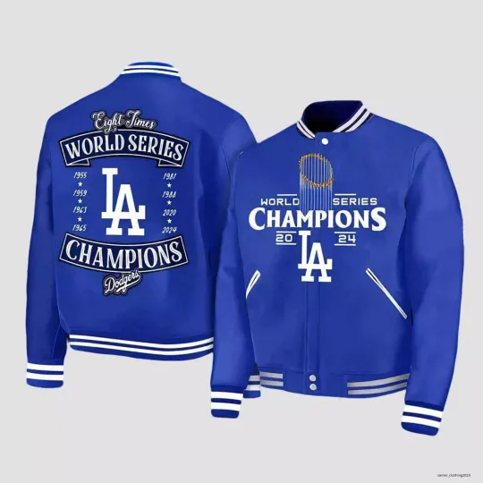 LA Dodgers 2024 World Series Champions 8th Title Baseball Jacket