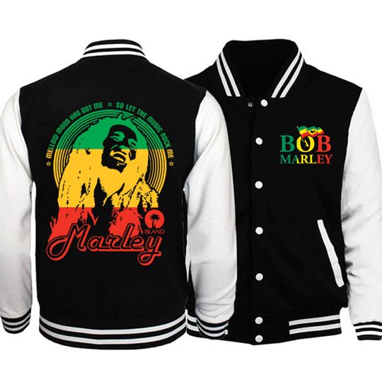 Fashion Singer Bob Marley  Baseball Jacket