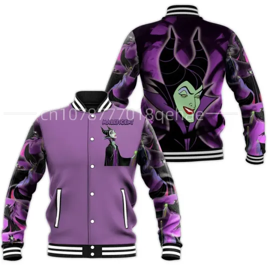 New Maleficent Baseball Jacket Disney Maleficent Casual Baseball Jacket