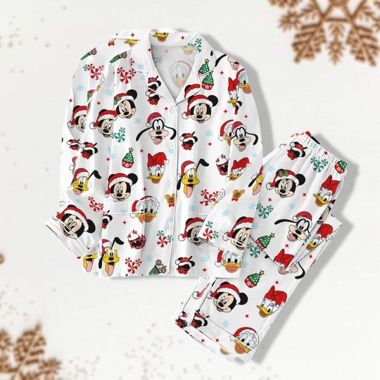 Mickey And Friends Christmas Pajamas, Mickeys Very Merry Christmas Party 2024 Shirt, Donald Daisy Goofy Pajamas, Disney Pajamas Pants