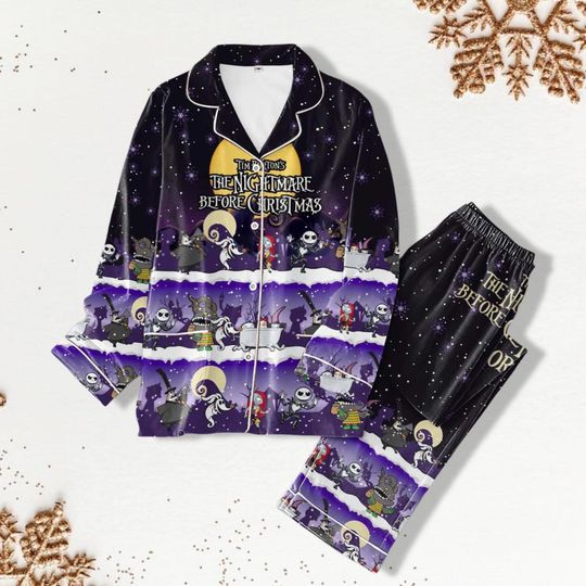 Christmas Nightmare Before Christmas Pajamas Set, Disney Family Christmas Pjs, Jack Sally Pajamas, Kids Pajamas, Women Pajamas Pants