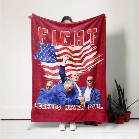 Donald Trump Blanket, Trump 2024, Election 2024 Trump Design, Support Trump President Trump Supporter Minky Blanket Republican Gifts