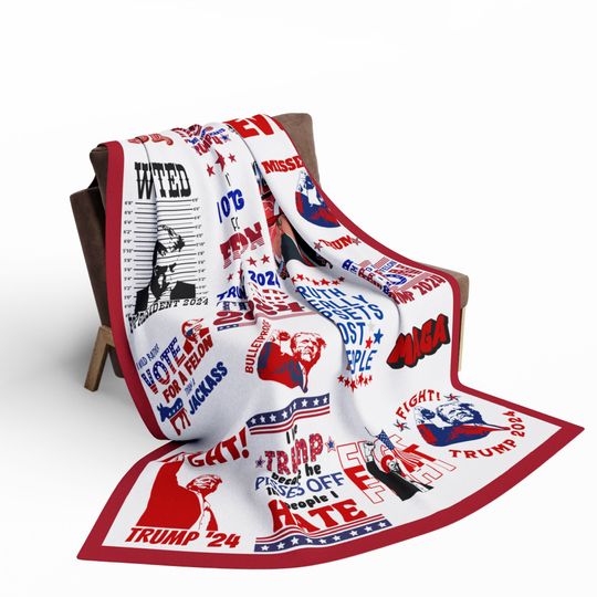 Discover Trump Throw Blanket | Cozy Home Decor, Gifts for Fans, Patriotic Decor