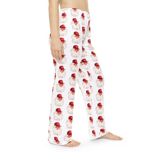 Discover Cozy MAGA Santa Pajama Pants for Women, TRUMP Holiday Loungewear, Christmas Gift, Festive Sleepwear, Comfy Nightwear