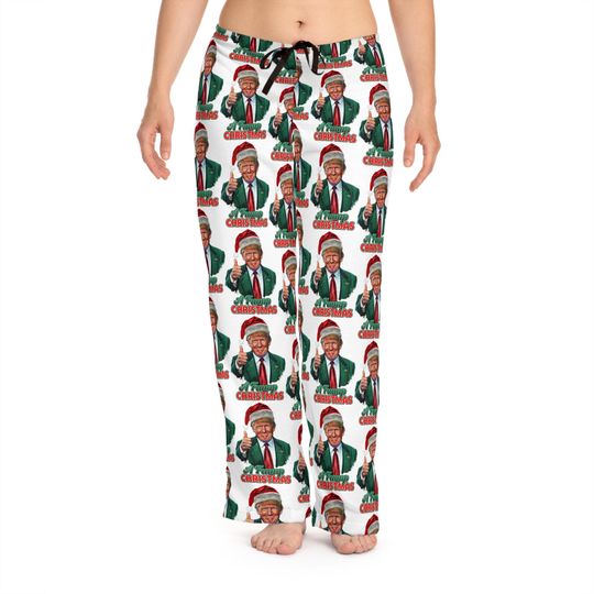 Christmas Trump Supporter Women's Pajama Pants, Festive Holiday Lounge Wear, MAGA PJ Bottoms, Republican Gifts, Political Apparel