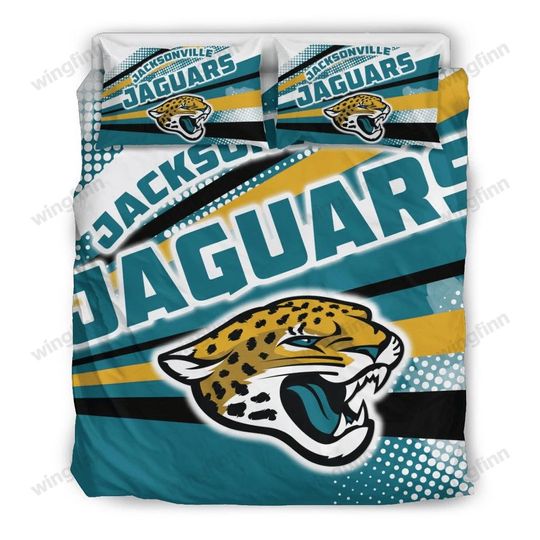 Jaguars Football 3PCS Bedding Set, Jaguars American Football Bedding Set, Jacksonville Football Fan Gifts