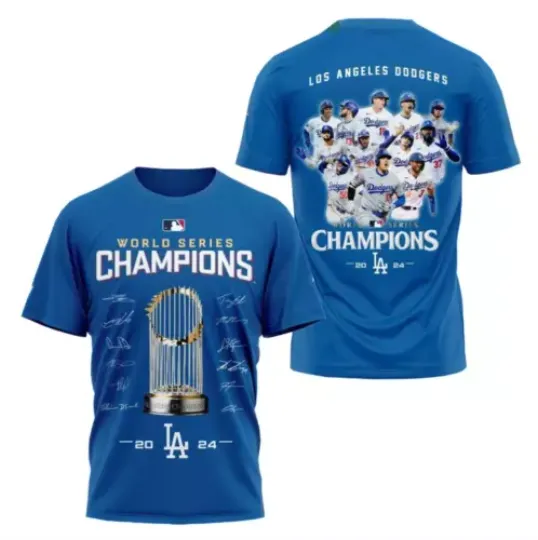 LA Dodgers Champions 2024 World Series T-Shirt Unisex All Size