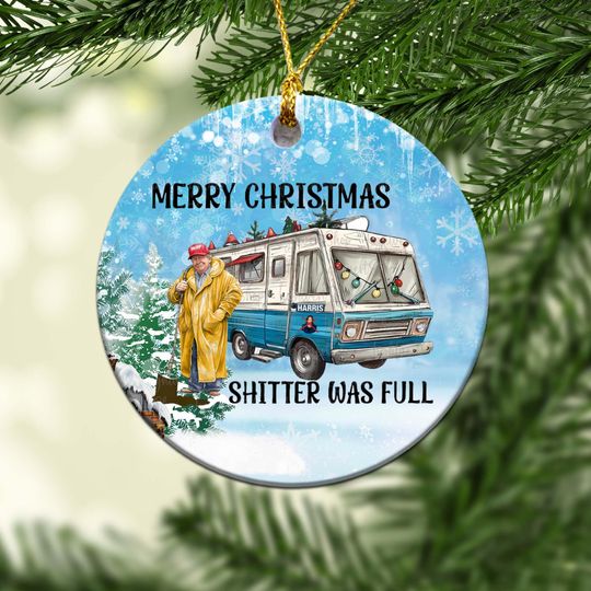 Trump We Are Not Garbage Ornaments, Favorite President Trump Come Back Ornaments,  Trump Trash Truck Merry Christmas Ornaments