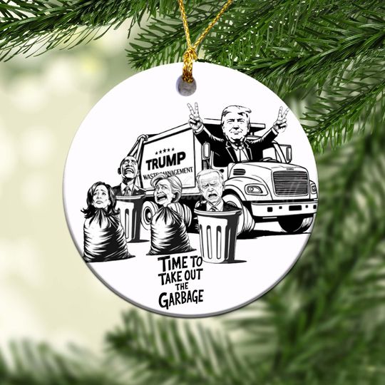 Trump Garbage Truck 2024 Ornaments, Political Humor Top, Trump Ornaments,  Trump Garbage Christmas Ornament, 2024 Christmas Ornaments