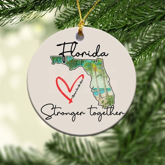 Florida Strong Ornament, Florida Stronger Than The Storm, Hurricane Milton Ornament,I Survived Hurricane Milton 2024, Christmas ornament