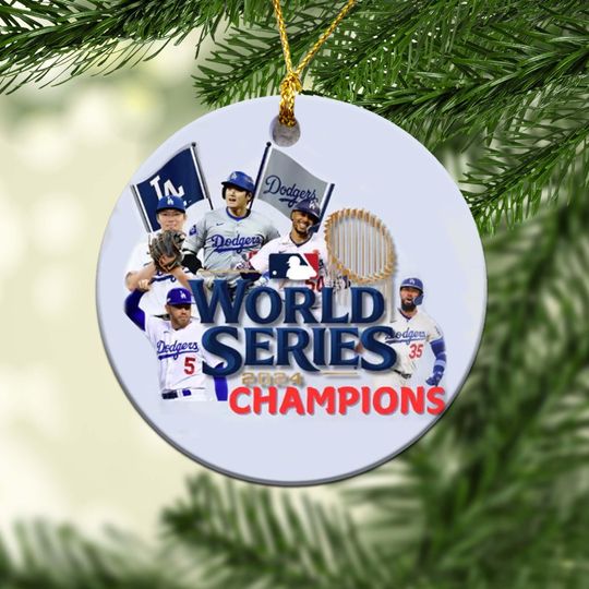 Los Angeles Dodgers Baseball World Series Ornament, Dodgers World Series Champions 2024 Ornaments for Christmas Tree, Christmas Ornament