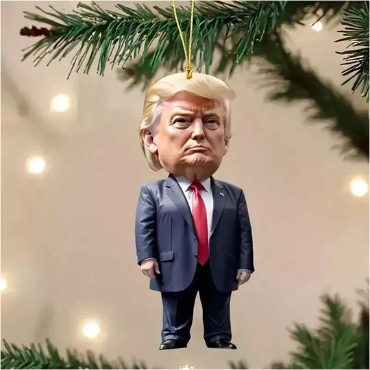 Discover Patriotic Donald Trump 2024 Christmas Ornament, Acrylic Tree Decor, Holiday Gift
