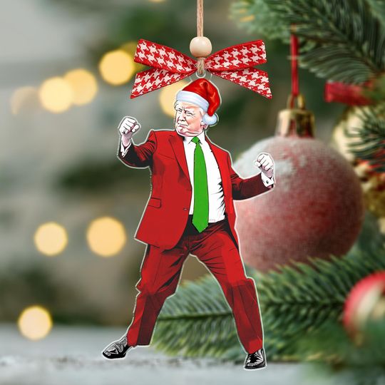 Trump Acrylic  Ornament, Trump Dancing Ornament, Christmas Trump Acrylic Ornament, Perfect for Car & Christmas Tree Decor