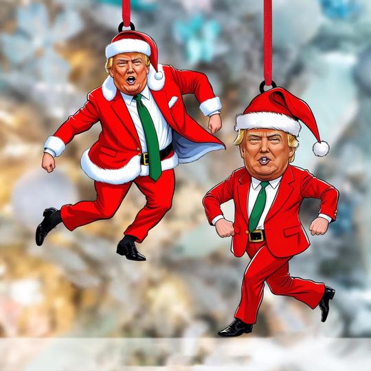 Trump Dancing Acrylic & Ash Plywood Ornament, Funny Trump Christmas Ornament, Funny Christmas Ornament, Christmas Gifts, Home Decor