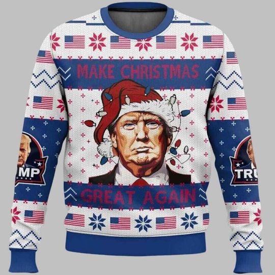 Trump Make Christmas Great Again Ugly Christmas Sweater, Republican Support Shirt, Christmas Gift for Trump Supporters
