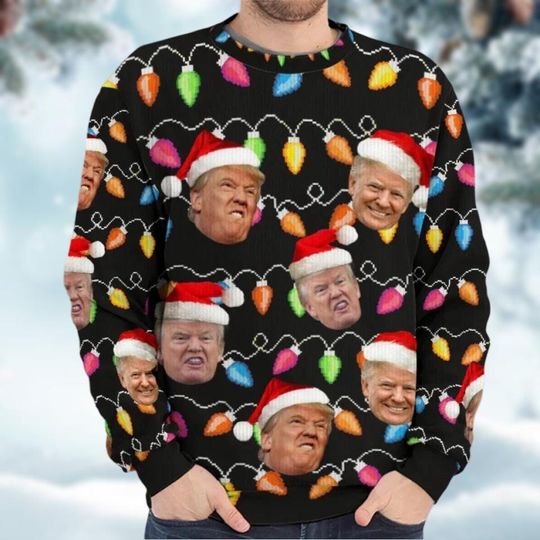 Your Santa Is Finally Here In Dc Ugly Sweater, Trump 2024 Election Ugly Christmas Sweater, Republican Gift, Maga Shirt, President 2024