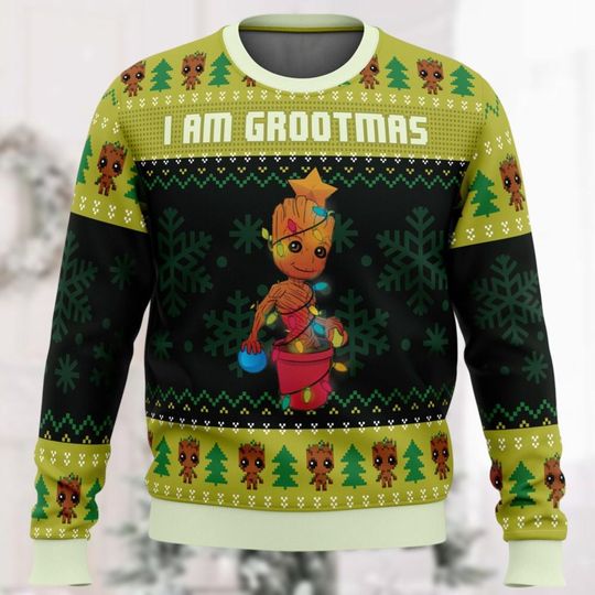 Christmas I Am Groot Ugly Sweater, Guardians Of The Galaxy Holiday Sweater, Disney Xmas Sweater Funny, Magic Kingdom Shirt, Disney Gift