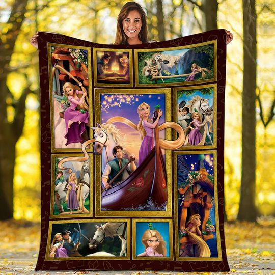 Rapunzel Tangled Throw Blanket, Rapunzel Princess Blanket, Disneyland Princess Throw Blanket, Throw Blanket for Couch Sofa, Birthday Gift