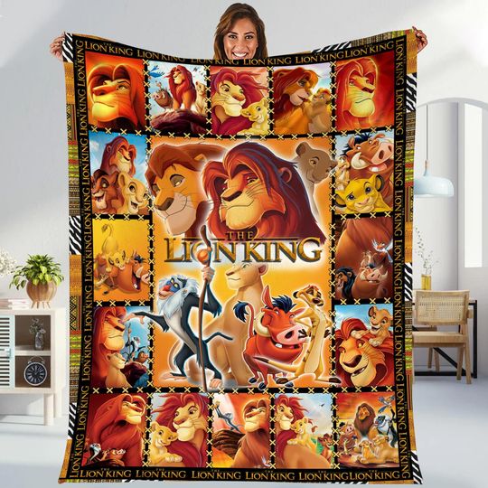 Disnayland The Lion King Throw Blanket, Pumbaa Timon Simba Blanket, Hakuna Matata Lion King Throw Blanket For Couch Sofa, Birthday Gift
