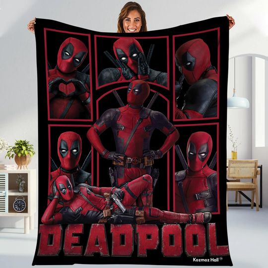 Deadpool Blanket, Deadpool Wade Wilson Blanket, Deadpool Wolverine Avengers Superhero Throw Blanket For Bed Couch Sofa, Superhero Blanket