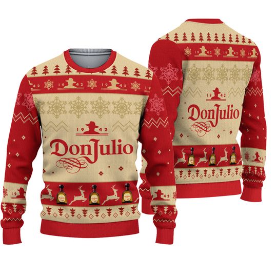 Don Julio Christmas Ugly Sweater, Don Julio Tequila 3D Ugly Sweater Party, Holiday Ugly Sweater, Alcohol Lover Gift, Family Christmas