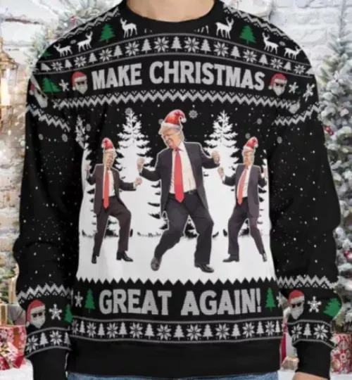 Trump Dancing Make Christmas Great Again Ugly Sweater, Gifts Christmas