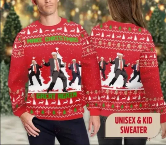 Trump Dancing Make Christmas Great Again Ugly Sweater, Funny Trump Christmas