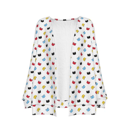 Cute Book Pattern | Literary Novel Print | Bookworm Library Fan | Women's  Cardigan WITHOUT POCKET