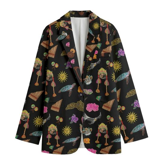 Women's Leisure Blazer, Hispanic Heritage month, Latinx Heritage month, Hispanic Blazer, Latino Blazer, Hispanic jacket, gift