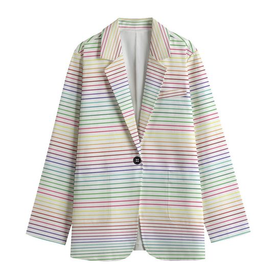 Love is love  Women's Leisure Blazer, LGBTQ Blazer, original pride flag, rainbow flag, LGBTQIA, rainbow Blazer, pride Blazer, stripes